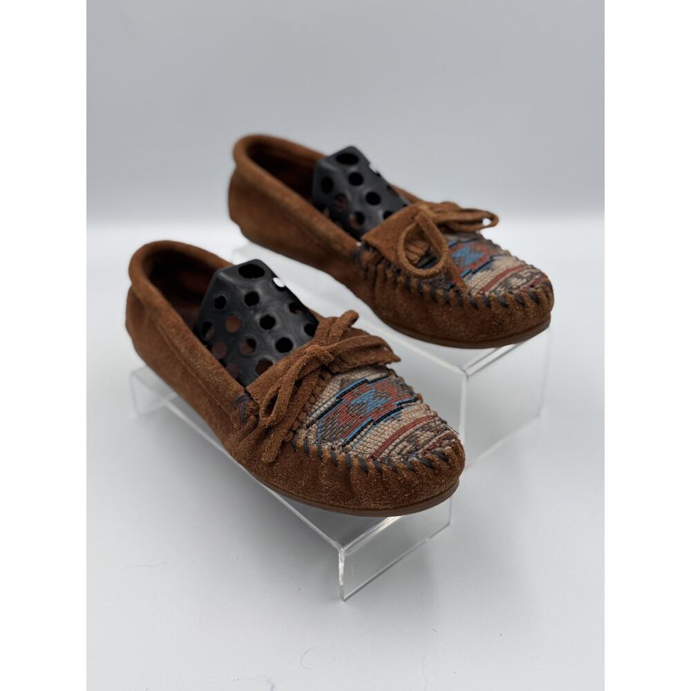 MINNETONKA El Paso II Brown Suede Hard Sole Moccasins Size 6